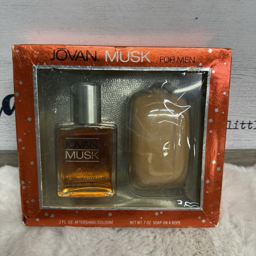 Vintage JOVAN MUSK 2oz Aftershave Cologne Soap On A Rope NEW Box Has Wear NEW
